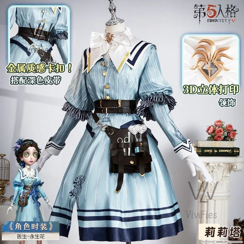 Game Identity V Cosplay Costume Emily Dyer Doctor Preserved Flower Gorgeous Uniform with Accessories Women Halloween Party Suits