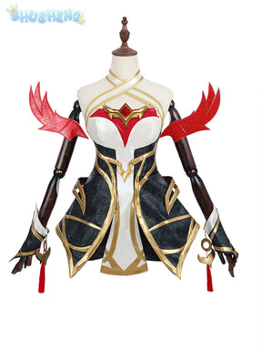 Game LOL Ahri Battle Suit Gorgeous Lovely Uniform Cosplay Costume Halloween Carnival Party Role Play Outfit Women S-XXL