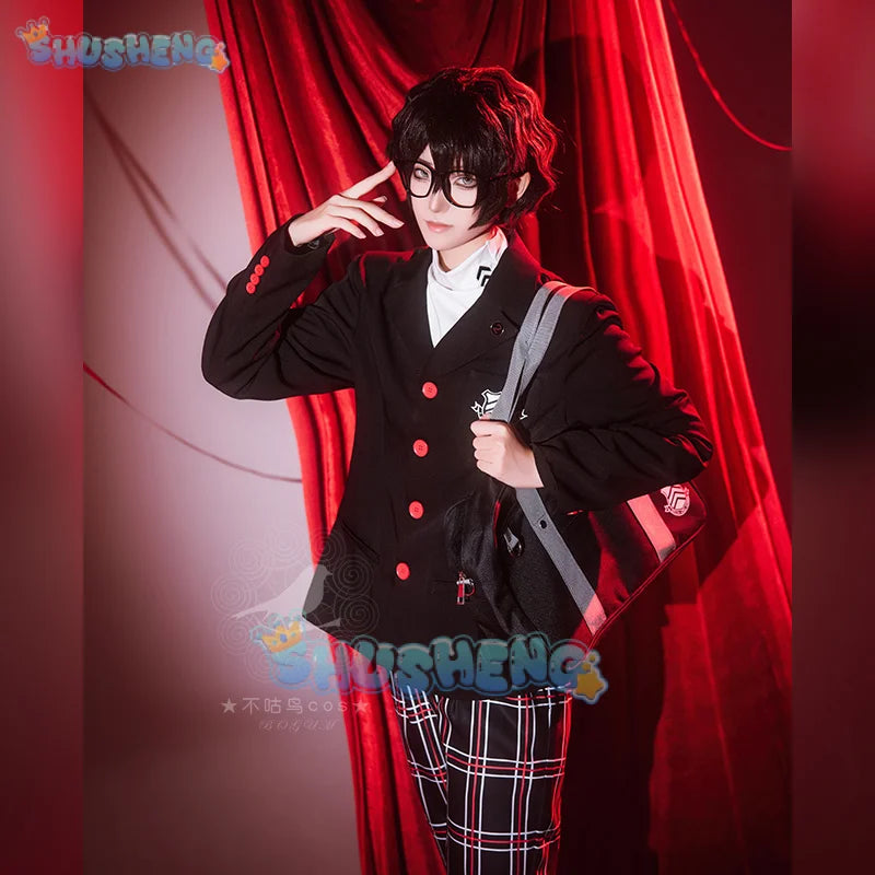 Game Persona 5 Amamiya Ren Kasumi Yoshizawa Cosplay Men Women School Uniform Unisex Halloween Suit Coat Party Black Uniform Set