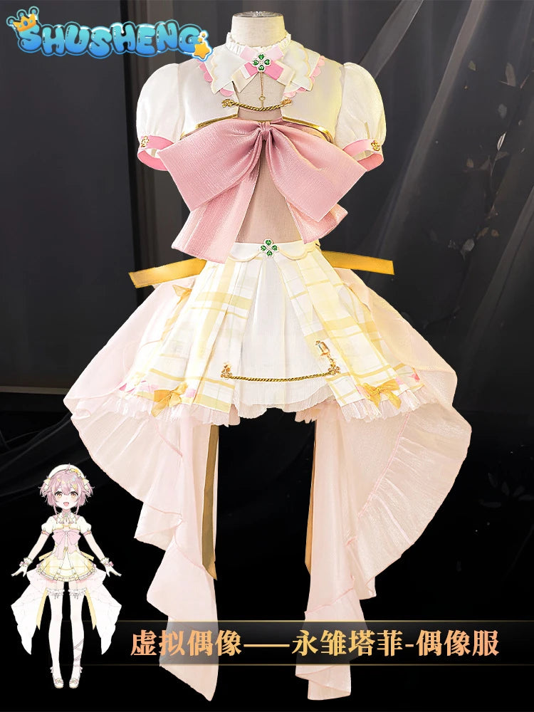 Game VTuber Ace Taffy Cosplay Costume Wig YouTuber Ace Taffy Princess Lolita Dress Uniform Women Halloween Party Suit