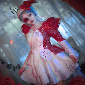 Game identity Ⅴ ipair cosplay sexy red rose wedding dress Party Halloween dress up large female size