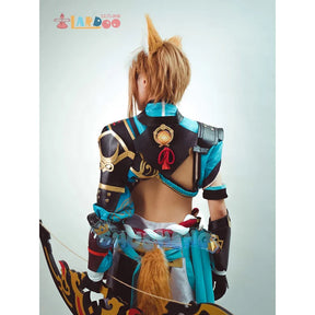 Spiele Genshin Impact Gorou Cosplay Kostüm Männer Blue Fox Boy Halloween Hosen Schwanz Full Set 