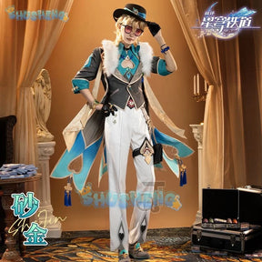 Games Honkai Star Rail Aventurine Cosplay Costume Wig Shoes Uniform Role Play Halloween Carnival Christmas Party