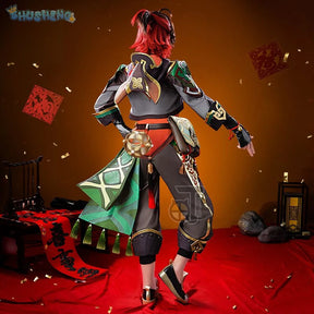 Gaming Cosplay Genshin Impact Costume Coat Waist Decoration Gloves Handsome Uniform Cos Halloween Party Carnival Party Costume