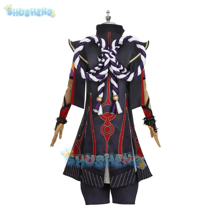 Genshin Impact Arataki Itto Cosplay Costume Devil Horns Anime Game Outfit Custom Carnival