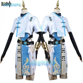 Genshin Impact Chongyun Uniform Outfit Cosplay Kostüm Chun Yun Halloween Party Kostüm für Männer Frauen 