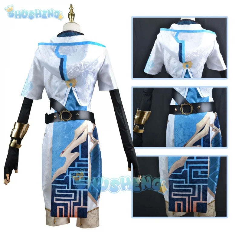 Genshin Impact Chongyun Uniform Outfit Cosplay Kostüm Chun Yun Halloween Party Kostüm für Männer Frauen 