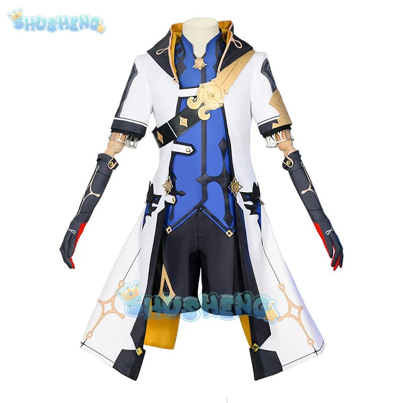 Genshin Impact Cos Albedo Cospaly Kreideprinz Mondstadt Spielanzug Hübsche Uniform Cosplay Kostüm 