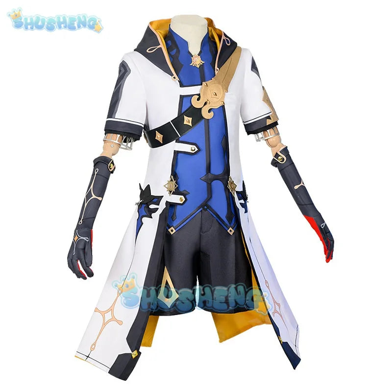 Genshin Impact Cos Albedo Cospaly Kreideprinz Mondstadt Spielanzug Hübsche Uniform Cosplay Kostüm 