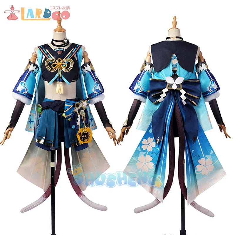 Genshin Impact  Cosplay Costume Kirara Ears Tails Accessories Suit Momoka   New Skin Woman