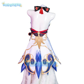 Genshin Impact Cosplay Ganyu Costume  Anime Game Gan Yu Women Halloween Party Outfit