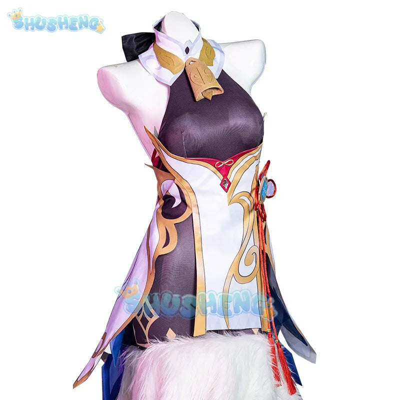 Genshin Impact Cosplay Ganyu Costume  Anime Game Gan Yu Women Halloween Party Outfit