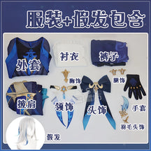 Genshin Impact Fontaine Neuvillette Cosplay Costume Anime Game Cos Water Characters Uniform Suit Full Set