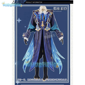 Genshin Impact Fontaine Neuvillette Cosplay Costume Anime Game Cos Water Characters Uniform Suit Full Set