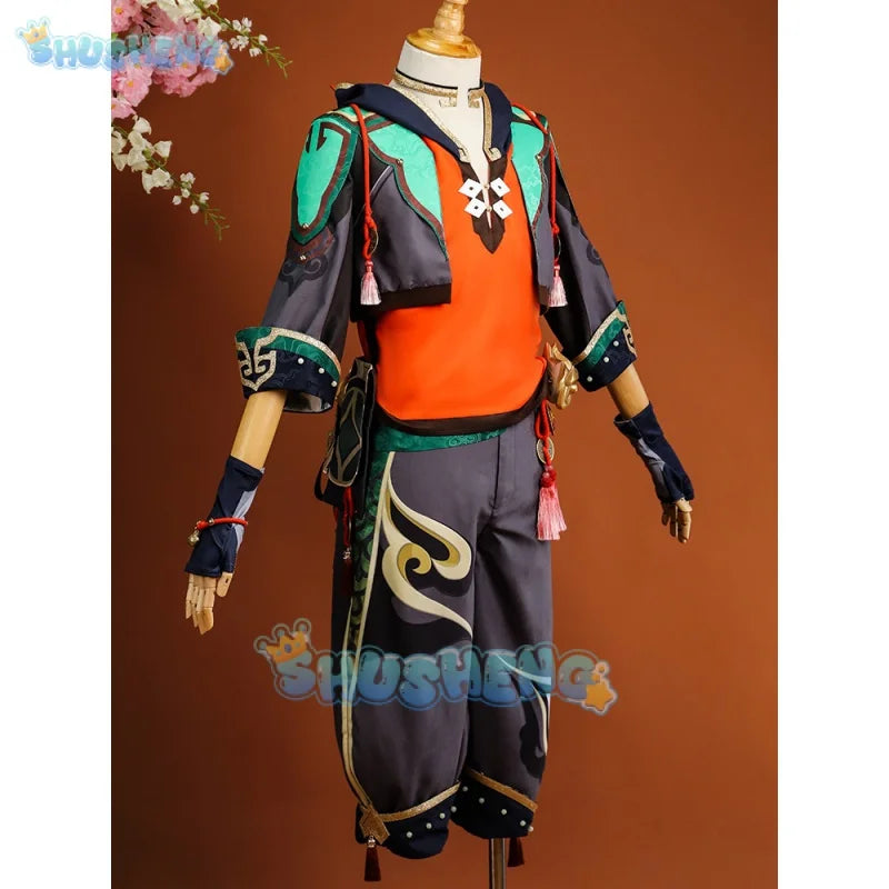 Genshin Impact Gaming cos Lion Dance Youth Cosplay Set for Men