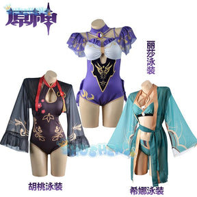 Genshin Impact HuTao Sheena Lisa cosplay costume swimwear