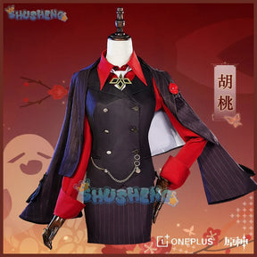 Genshin Impact Hutao Cosplay Costume ONEPLUS Collaboration Uniform Chinese Style  for Women