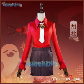 Genshin Impact Hutao Cosplay Costume ONEPLUS Collaboration Uniform Chinese Style  for Women