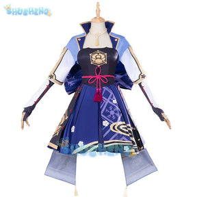 Genshin Impact Kamisato Ayaka Cosplay Kostüm Anzug Jacke Overall Kleid Langarm Uniform Set gut 