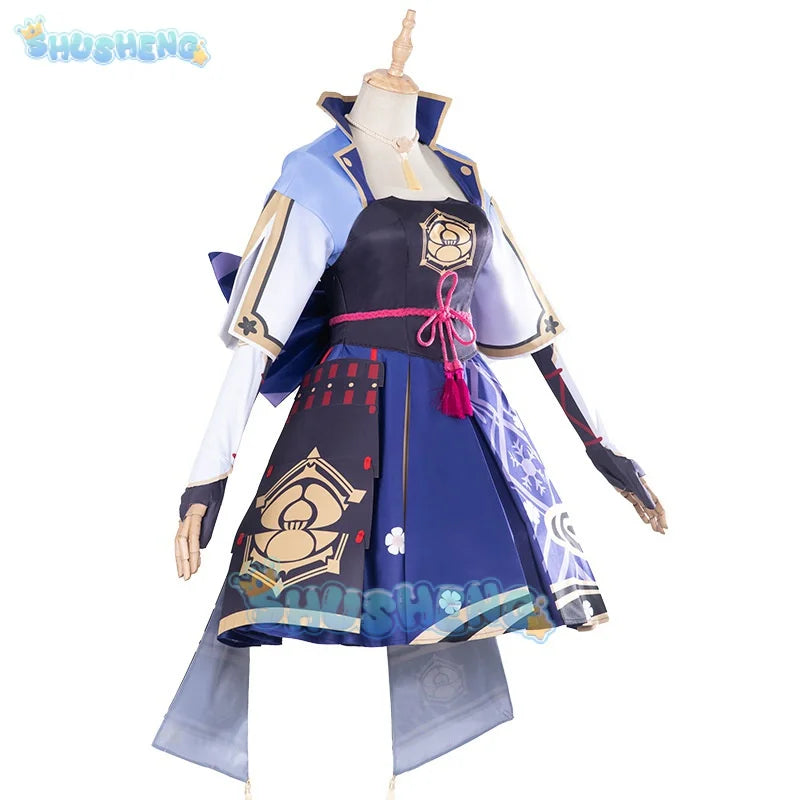 Genshin Impact Kamisato Ayaka Cosplay Kostüm Anzug Jacke Overall Kleid Langarm Uniform Set gut 