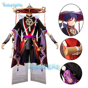 Genshin Impact Kunikuzushi Wanderer Cosplay Costume Hat COS Fancy Dress Scaramouche Balladeer