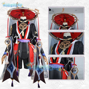 Genshin Impact Kunikuzushi Wanderer cosplay costume and Wanderer wig,Wanderer shoe