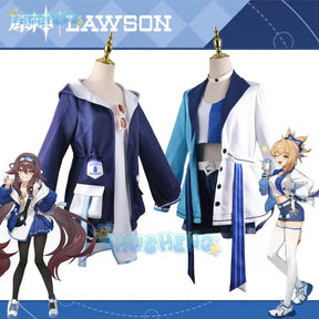 Genshin Impact Lawson Cosplay Jacke Rock Hose Kostüm Set Yoimiya Hutao Anime Uniform Halloween 