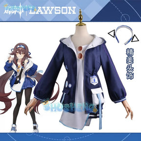 Genshin Impact Lawson Cosplay Jacket Skirt Trousers Costume Set Yoimiya Hutao Anime Uniform Halloween