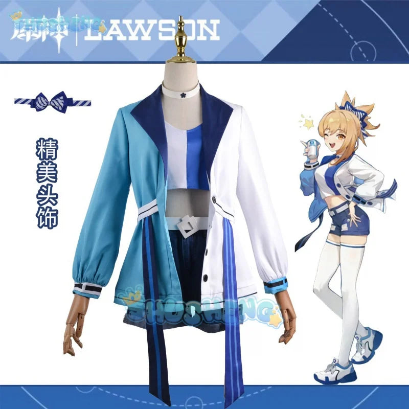 Genshin Impact Lawson Cosplay Jacke Rock Hose Kostüm Set Yoimiya Hutao Anime Uniform Halloween 