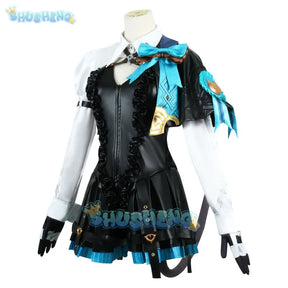 Genshin Impact Lynette Cosplay Kostüm Lynette Fontaine Halloween Komplettes Cos Set Weiblich 