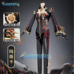 Genshin Impact Mavuika Pyro Archon Game Suit Sexy Lovely Uniform Cosplay Costume Halloween Party Role Play Outfit Women