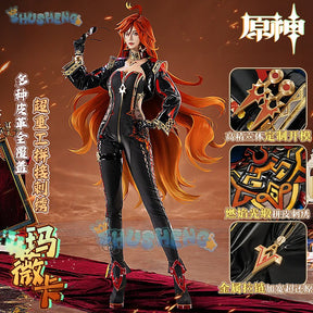 Genshin Impact Mavuika Pyro Archon Game Suit Slim Jumpsuits Uniform Cosplay Costume Halloween Party Outfit Women Shusheng