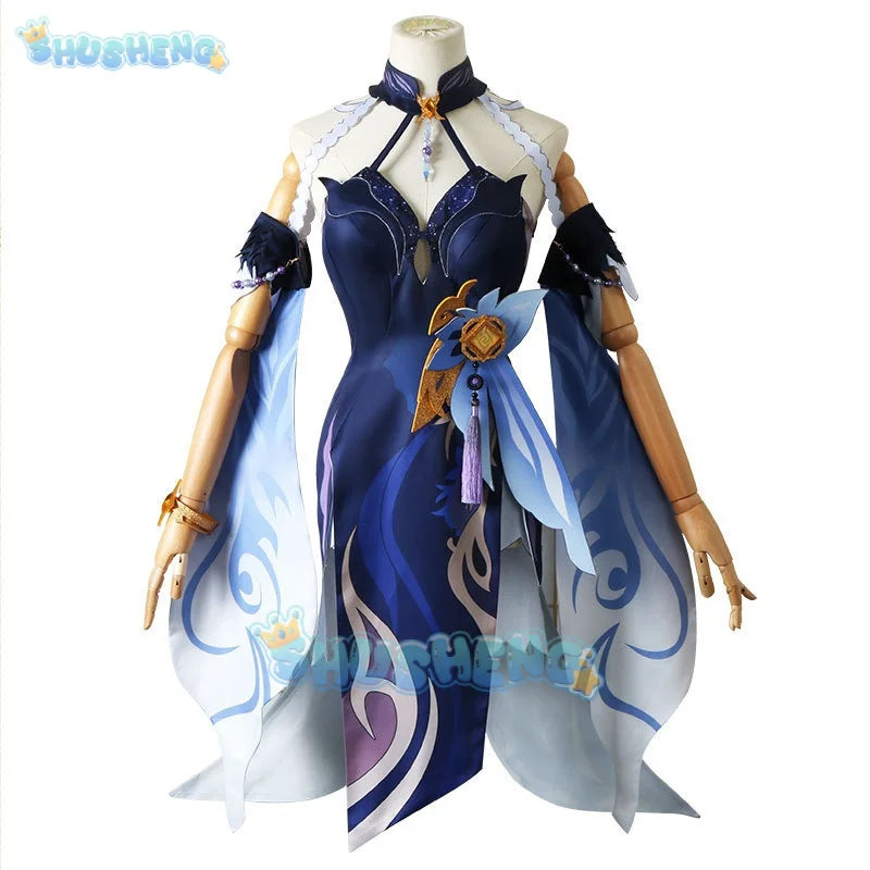 Genshin Impact Ningguang Latern Rite Neues Outfit Abendgarderobe Cosplay-Kostüm 