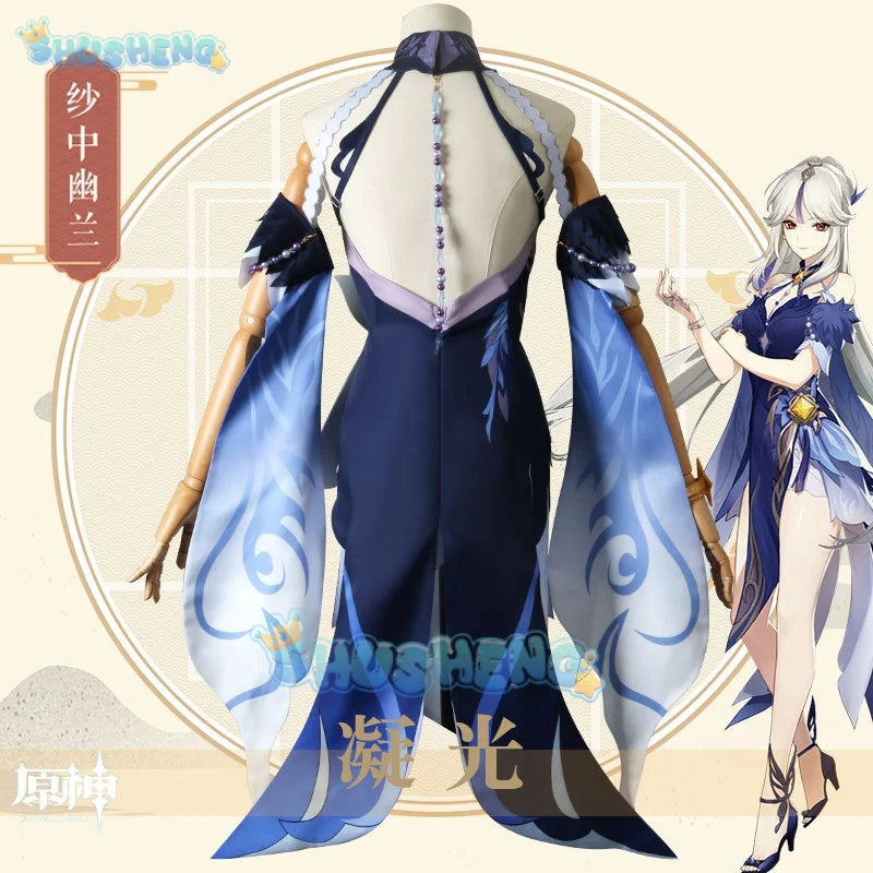 Genshin Impact Ningguang Latern Rite Neues Outfit Abendgarderobe Cosplay-Kostüm 