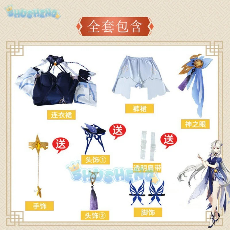 Genshin Impact Ningguang Latern Rite Neues Outfit Abendgarderobe Cosplay-Kostüm 