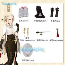 Genshin Impact Ningguang Yelan Cosplay Pizza Hut Costume Wig Cosplay Anime Game Maid Dress Uniform Full Set Halloween Costume