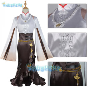 Genshin Impact Ningguang Yelan Cosplay Pizza Hut Costume Wig Cosplay Anime Game Maid Dress Uniform Full Set Halloween Costume