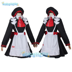 Genshin Impact Noelle Cosplay-Kostüm, Spielkleidung, Dienstmädchen-Kostüm für Frauen, Lolita-Kleid mit Hut, Mädchen, JK-Uniformen 