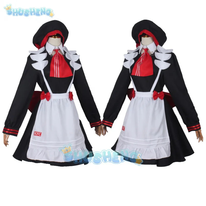 Genshin Impact Noelle Cosplay-Kostüm, Spielkleidung, Dienstmädchen-Kostüm für Frauen, Lolita-Kleid mit Hut, Mädchen, JK-Uniformen 