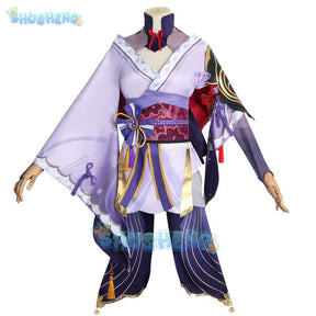 Genshin Impact Raiden Shogun Baal Cosplay Kostüm Halloween Party Kleid für Frauen Mädchen Komplettset 