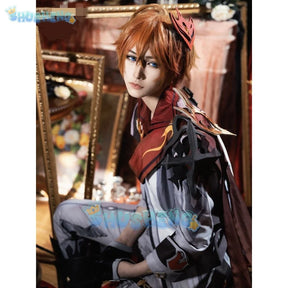 Genshin Impact Tartaglia Cosplay Costume Game Suit Anime Uniform Halloween Party set