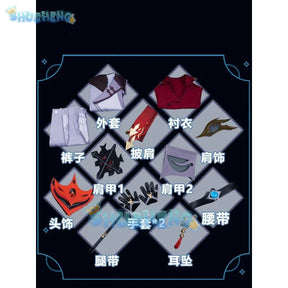 Genshin Impact Tartaglia Cosplay Costume Game Suit Anime Uniform Halloween Party set