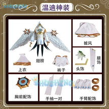 Genshin Impact Venti God Cosplay Costume Mondstadt Wind Venti Archon Cosplay Game Suit Uniform Angel