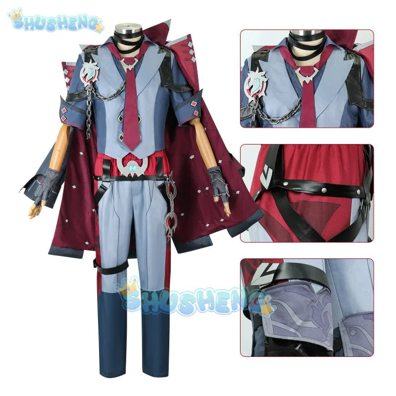 Genshin Impact Wriothesley Cosplay Fontaine Wardenry Cos Anime Game Costume Full Set