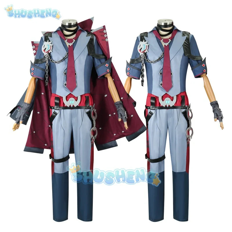 Genshin Impact Wriothesley Cosplay Fontaine Wardenry Cos Anime Spiel Kostüm Komplettset 