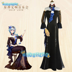 Genshin Impact Xiao Zhongli Tartaglia Albedo Diona Eula Ganyu Symphony Concert Cosplay Set Anime Game Characters Same Clothing