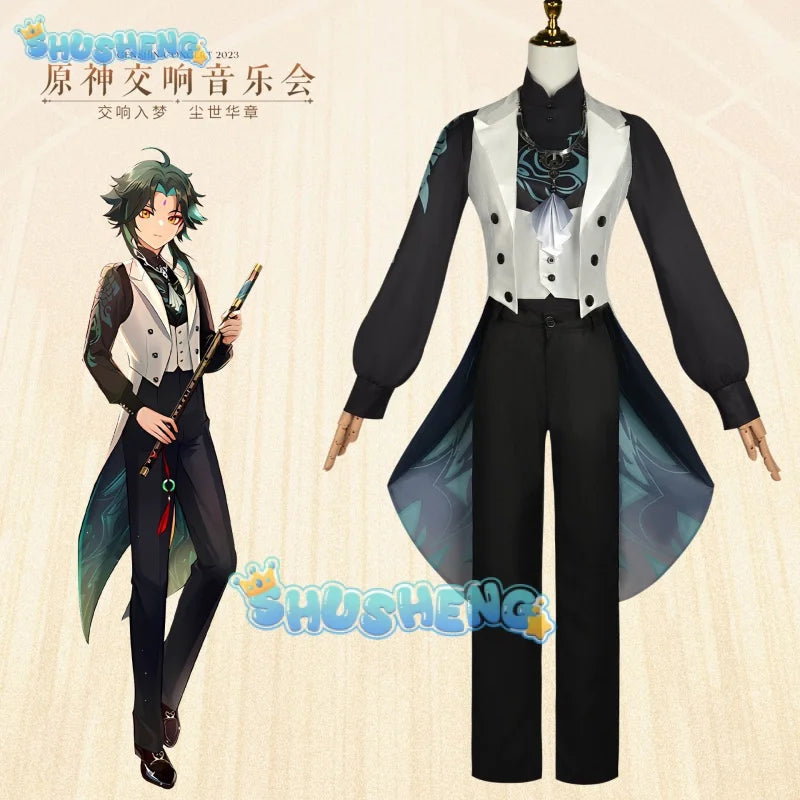 Genshin Impact Xiao Zhongli Tartaglia Albedo Diona Eula Ganyu Symphony Concert Cosplay Set Anime Game Characters Same Clothing