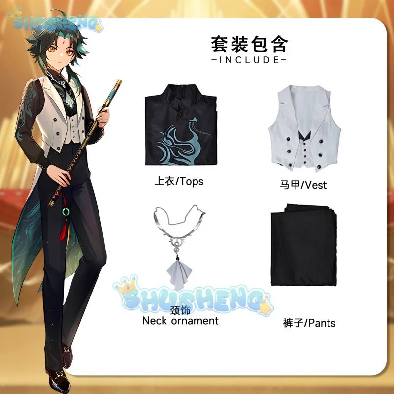 Genshin Impact Xiao Zhongli Tartaglia Albedo Diona Eula Ganyu Symphony Concert Cosplay Set Anime Game Characters Same Clothing