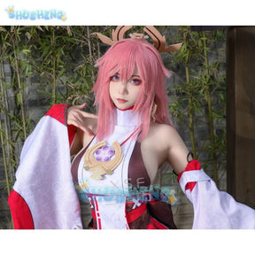 Genshin Impact Yae Miko Cosplay Kostüm Spiel Halloween Party Kostüme 