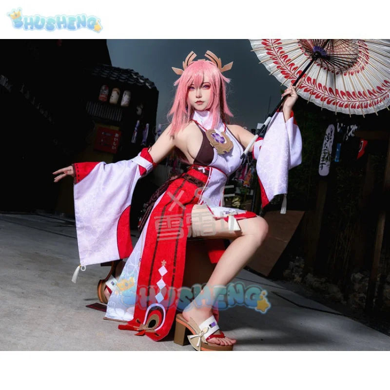 Genshin Impact Yae Miko Cosplay Costume Game Halloween Party Costumes